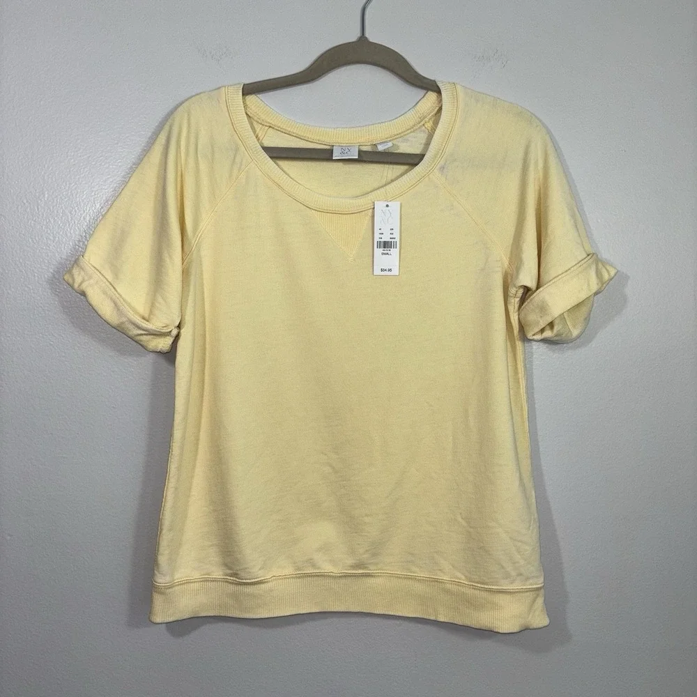 NY&C Yellow Short Sleeve Top Womens Size Small NWT Spring/Summer